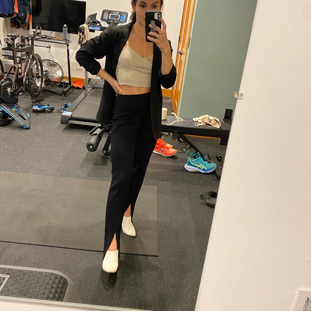 Tan Zara Faux leather crop top Tank top XS - Picture 2 of 13